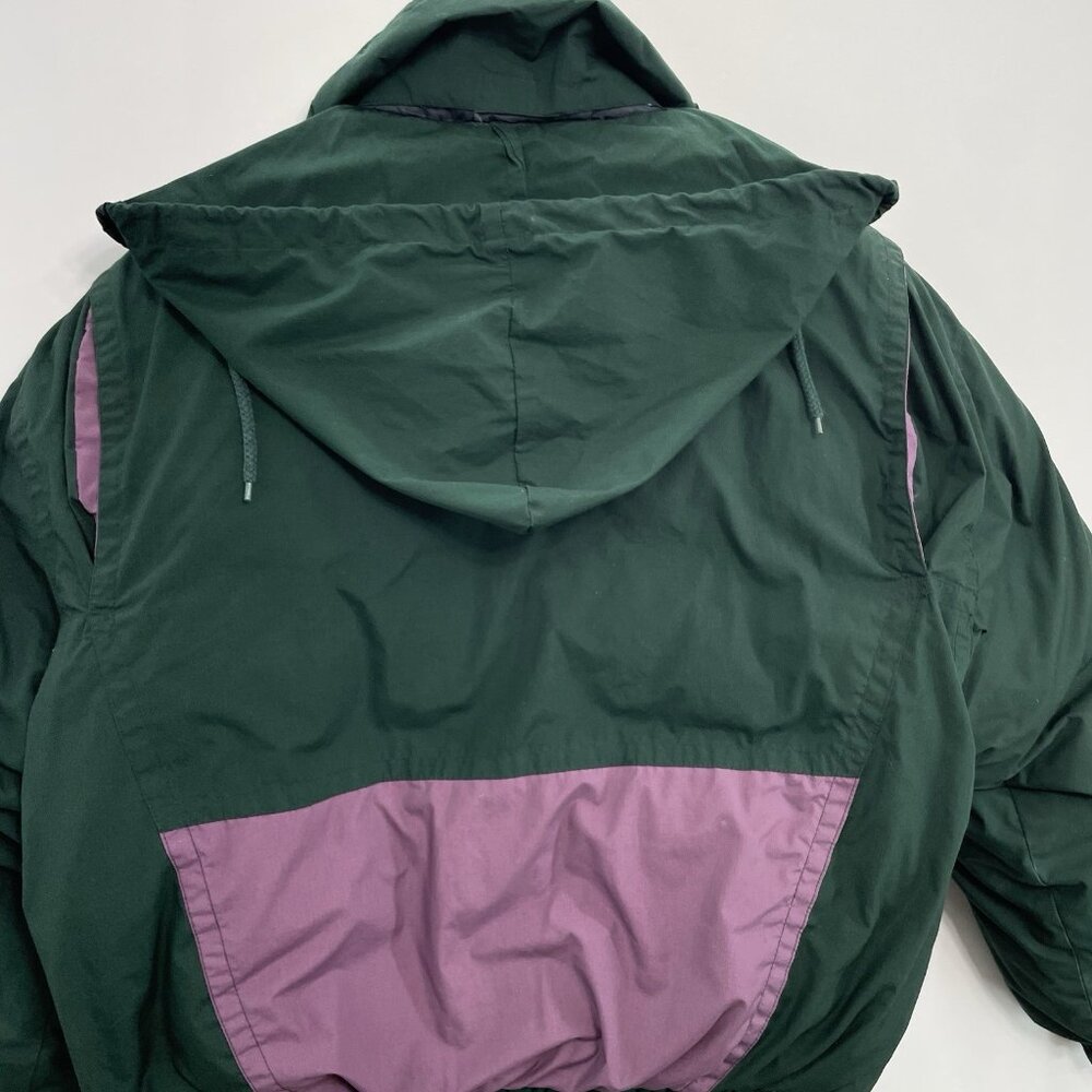 Vintage 90s Triple Fat Goose Jacket Down Puffer Retro Green Purple Womens XL - Picture 3 of 13
